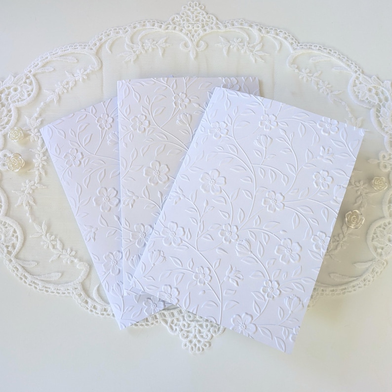 Floral Embossed Greeting Cards Set | Blank 5x7 Cards and Envelopes for ...