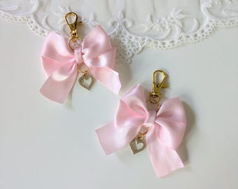 Portachiavi Estetico Sweet Bows – Cuore, Stella E Fiocchi, In Peluche E Resina, Per Borse E Chiavi