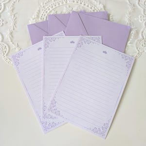 Lavender Letter Writing Paper Set | 5x7 Cardstock Purple Letter Paper for Anniversaries, Weddings, Bridal Showers, and Love Letters