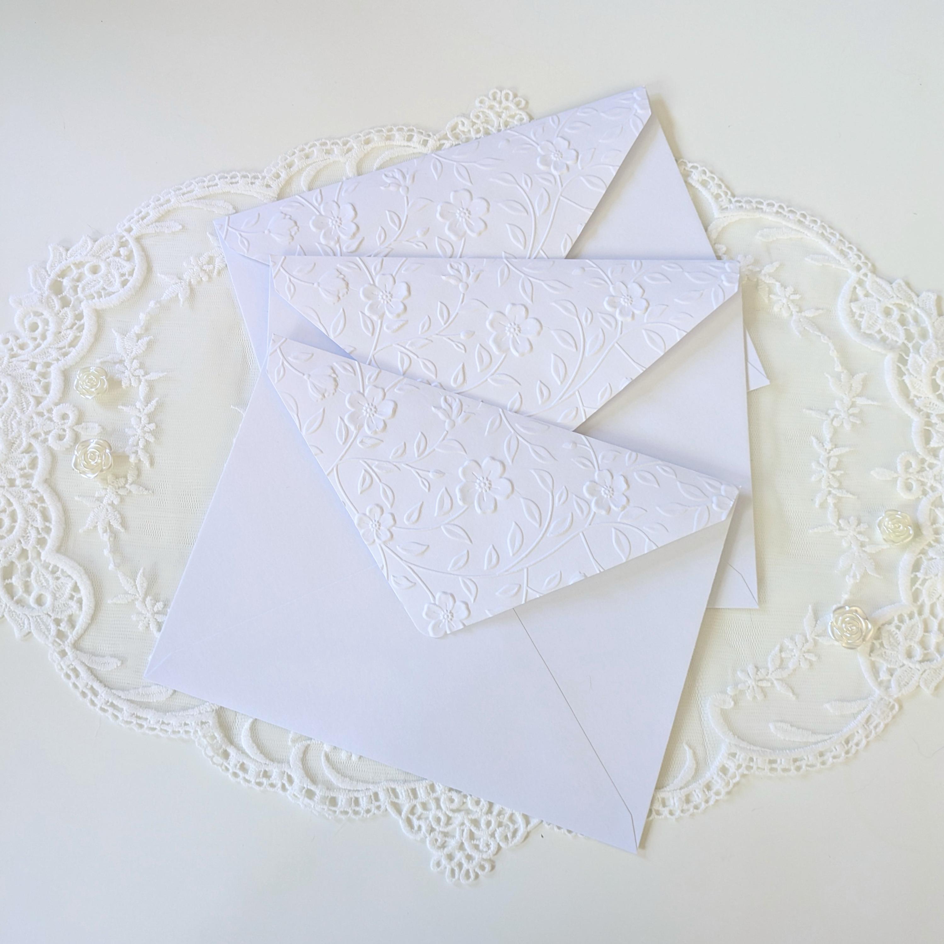Floral Embossed Greeting Cards Set | Blank 5x7 Cards and Envelopes for ...