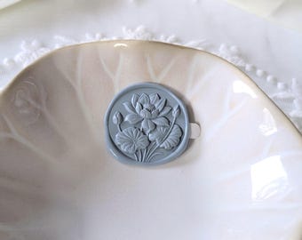Lotus Wax Seal Stickers | Self Adhesive Wedding Envelope Seals for Invitations and Place Cards