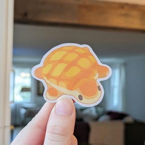 Turtle Bread Sticker, Turtle Melon Pan Sticker, Bread Loaf Sticker, Cute Food Turtle Sticker for Journals, Laptops, Notebooks, and more