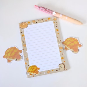 Bread Friends Notepad | Cute Bread Memo Pad for Grocery Lists, To Do Lists, and Note Taking | Handmade Notepad for Bakers