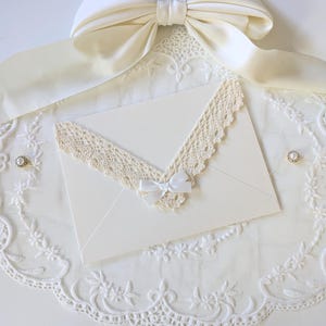 Shimmer Ivory Lace Envelopes | Pretty Hand Decorated Stationery for Letter Writing, Wedding Invitations, Anniversaries, and Romantic Gifts