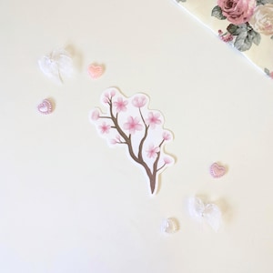 Sakura Vinyl Aufkleber | Wasserdichter japanischer Kirschblüten-Aufkleber für Wasserflaschen, Laptops, Journale und Sammelalben | Geschenk für Buchliebhaber