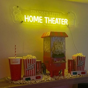 Personalized Home Theater Neon Sign,Custom Cinema Movie Neon Sign,Custom Name Sign,Handmade,Moive Theater,Bedroom Livingroom,Christmas Gifts