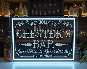 Gepersonaliseerde neonreclame bar: decoratie thuiscafé