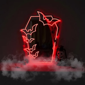 Sarg Fledermaus Spiegel Leuchtreklame: Gothic Zimmer Dekor