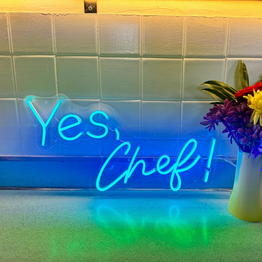 Yes Chef Neon Sign: Handmade LED Kitchen Decor - Etsy