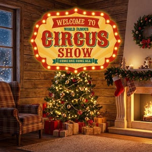 Letrero luminoso de circo personalizado: decoración de carnaval personalizada