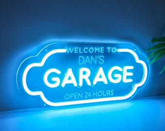 Personalized Man Cave Garage Neon Sign,Man Cave Hangings,Handmade Garage Wall Decor,Gifts for Dad,Welcome Sign,Man Cave Gift,Christmas Gifts