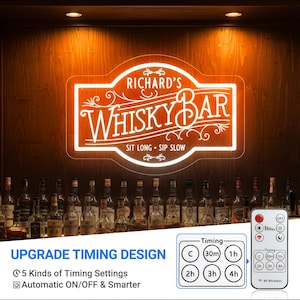 Personalisierte Whisky Bar LED Neon Schild, Mannhöhle Dekor