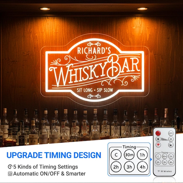 Spersonalizowany neon LED do baru whisky, dekoracja jaskini dla mężczyzn