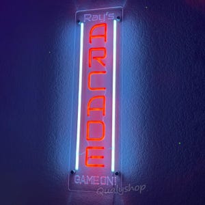 Custom Arcade Neon Sign,Gamer Gifts,Game Room Sign,Arcade Sign Vertical,Boy Game Party Room Decor,Gaming Arcade Decor,Christmas Gifts