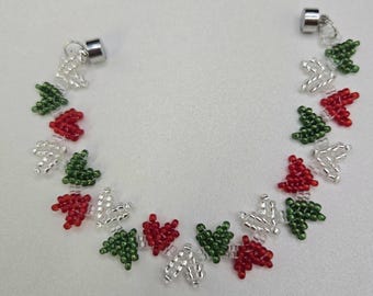Christmas Love Heart Beaded Bracelet
