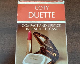 New Old Stock 1960’s Coty Duette Compact & Lipstick
