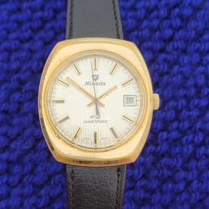 Stunning Rare Vintage Nivada F2 Quartzonic 87054 Swiss Made Men&#39;s Wrist Watch