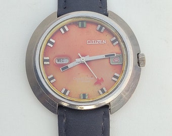 Vintage Citizen UFO Automatic Watch: 1960s Stainless Steel Crystal