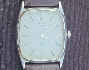 Vintage Seiko Chariot 2620-5050 tankvormig roestvrij staal zeldzaam herenpolshorloge