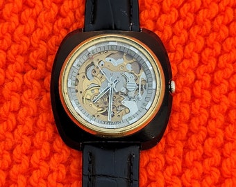 Vintage Citizen Skeleton Automatic 8060A 21 Jewels Rare