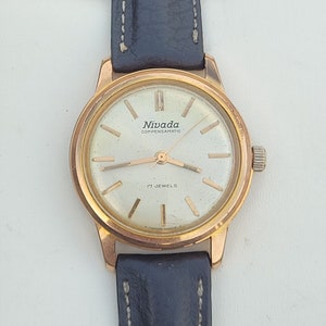 Extremely Rare Nivada Compensamatic 17 Jewels 1950's Stunning Swiss Made Unisex Wrist Watch