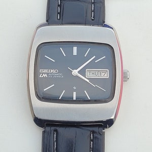 Vintage Seiko Lord Matic LM Watch: Black TV Dial, Day/date