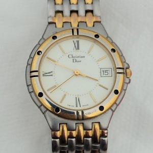 最大80%オフ Vintage Christian Dior 3023 Stainless Steel Two Tone Swiss クリスチャン・ディオール