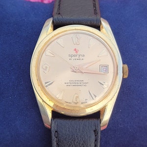 Vintage Sperima Calender 21 Jewels Swiss Made Rare 1970&#39;s S Men&#39;s Wrist Watch