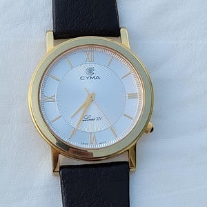 Cyma Louis XV Gold Plated Men&#39;s Swiss Watch