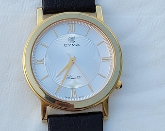Cyma Louis XV Gold Plated Men's Swiss Watch - Etsy