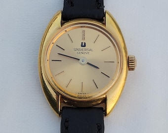 Vintage Universal Geneve Vergoldete Damenuhr: Swiss Made Handaufzug