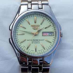 Vintage Seiko Nautilus 7S36-00R2 Automatic Stainless Steel Day/Date Men&#39;s Wrist Watch