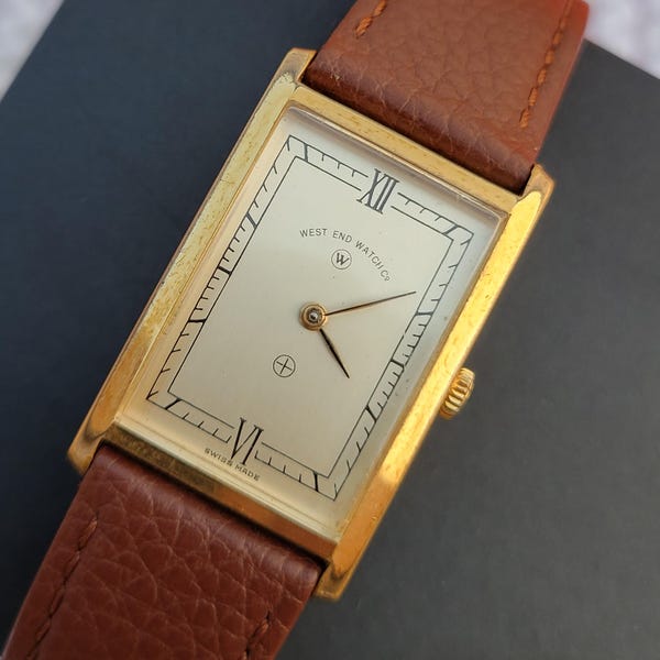 Vintage West End Watch Co Tank: Swiss Made Military Collectible