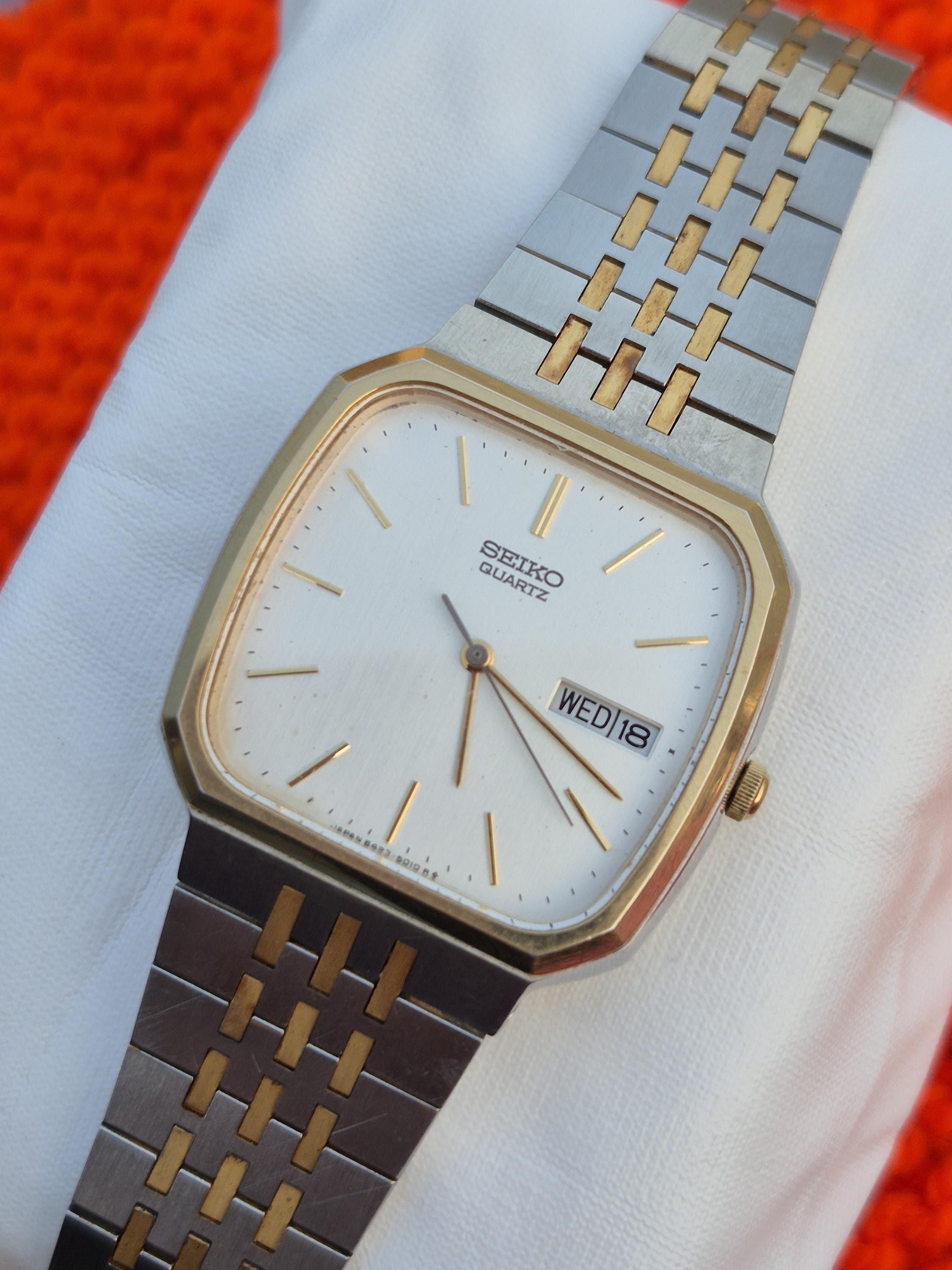 Vintage Seiko Quartz Seagull 6423-5010 1980s Two Tone Men's Wrist
