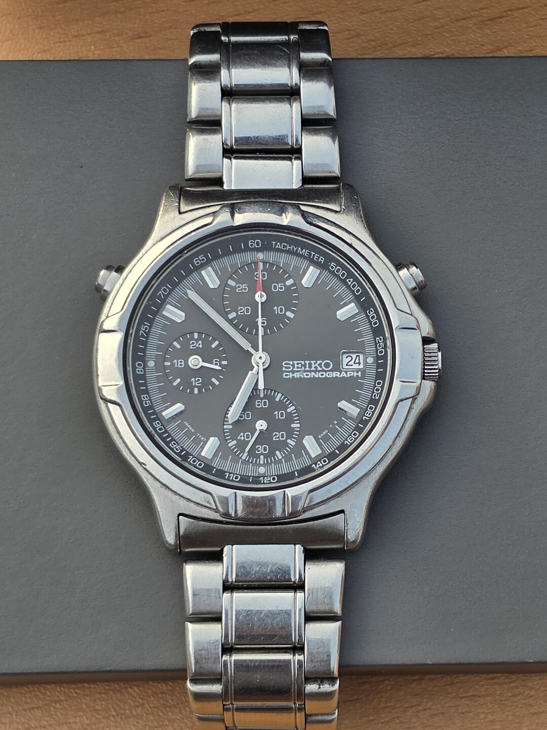 美品/箱説付】SEIKO セイコー 7T27-6A50 90s稼働クロノグラフ 美品/箱