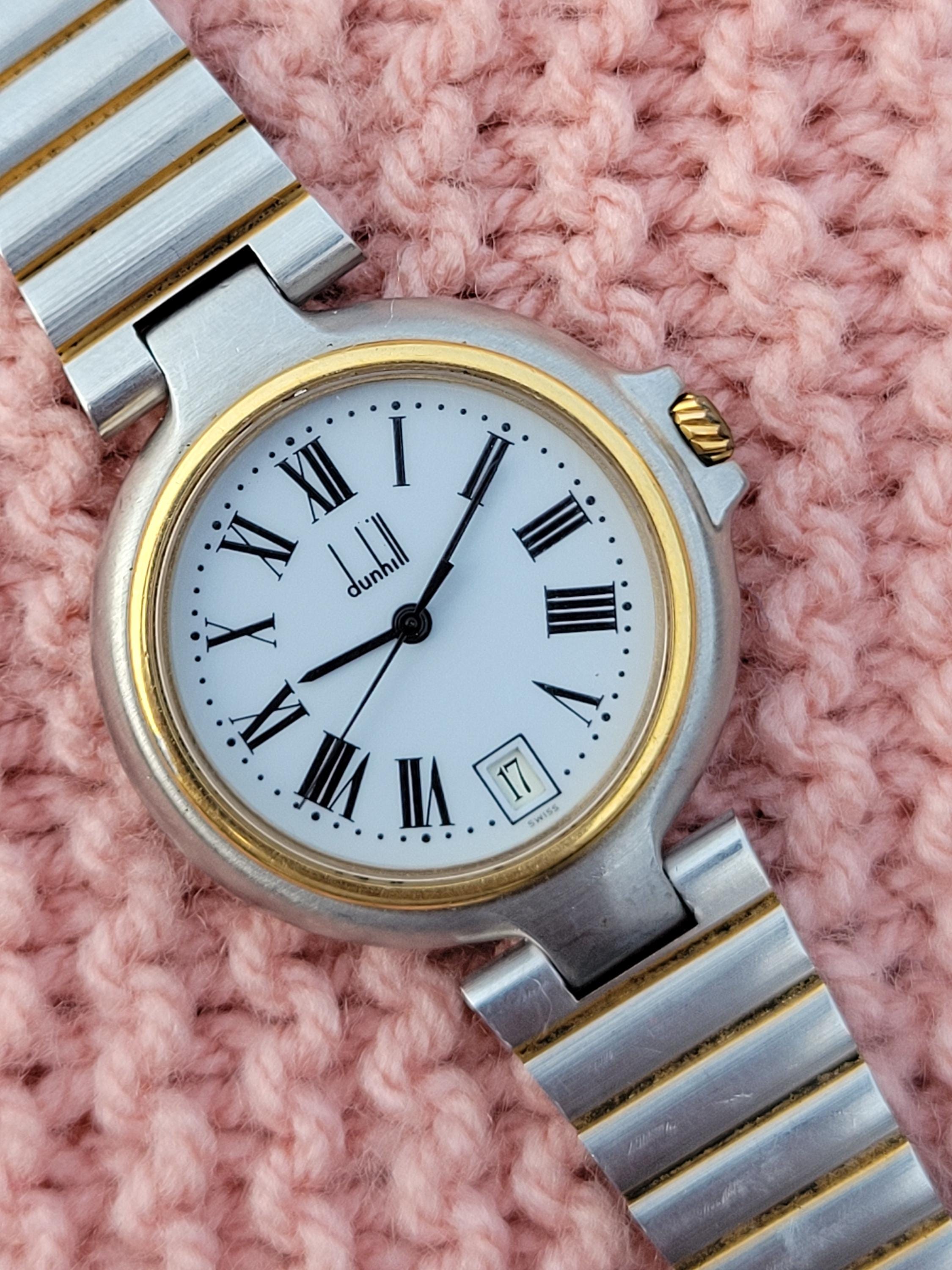 Vintage Alfred Dunhill Millennium Calendar Quartz Two Tone  display picture 3