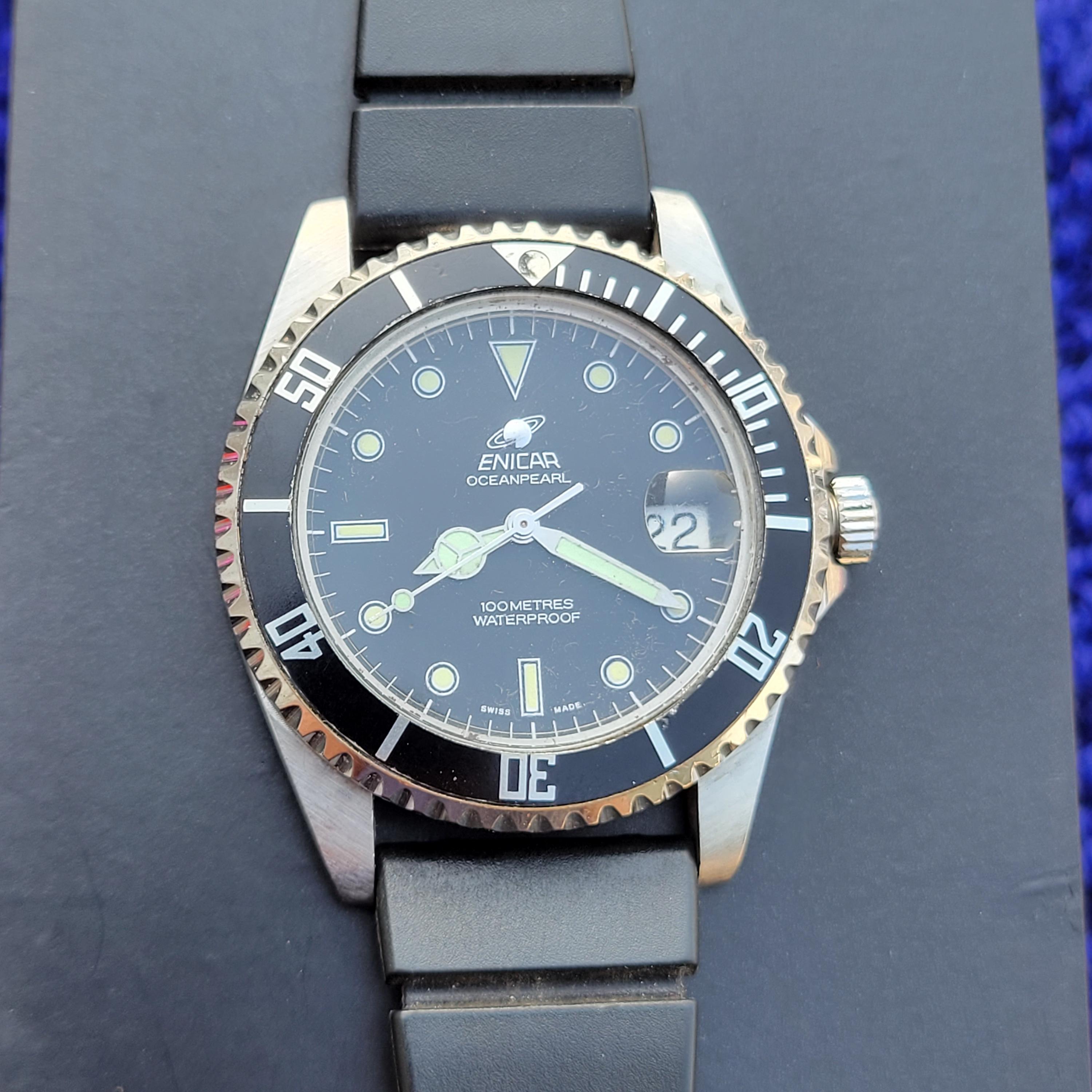 Boîtier De Montre Enicar Ocean Pearl Pour Homme - Pièce De Rechange Occasion, Référence ENI22