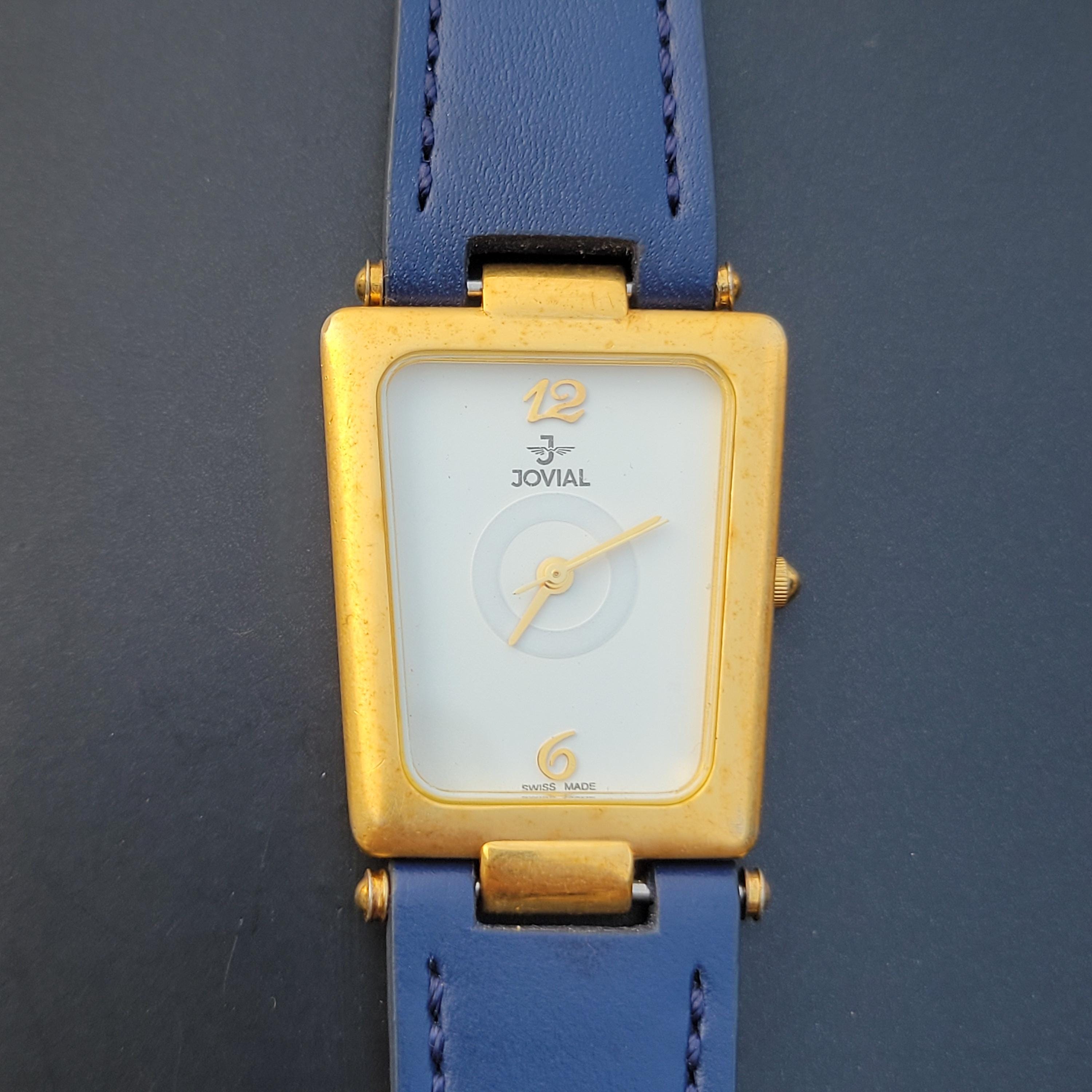 Vintage Jovial Women Watch Gold Silver Tone Swiss Bracelet Quartz 7\