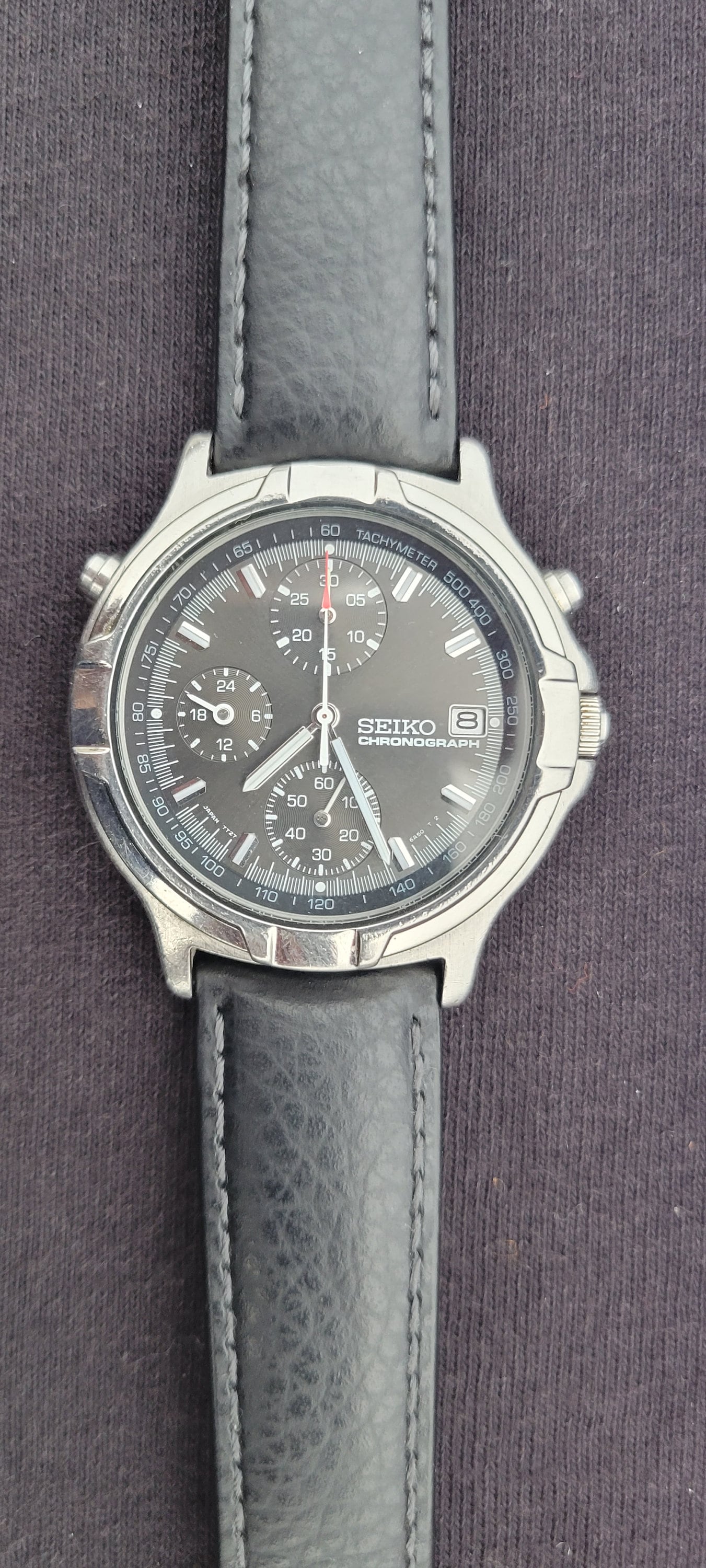 Vintage Seiko Chronograph 7T27-6A50 Tachymeter Men's Watch