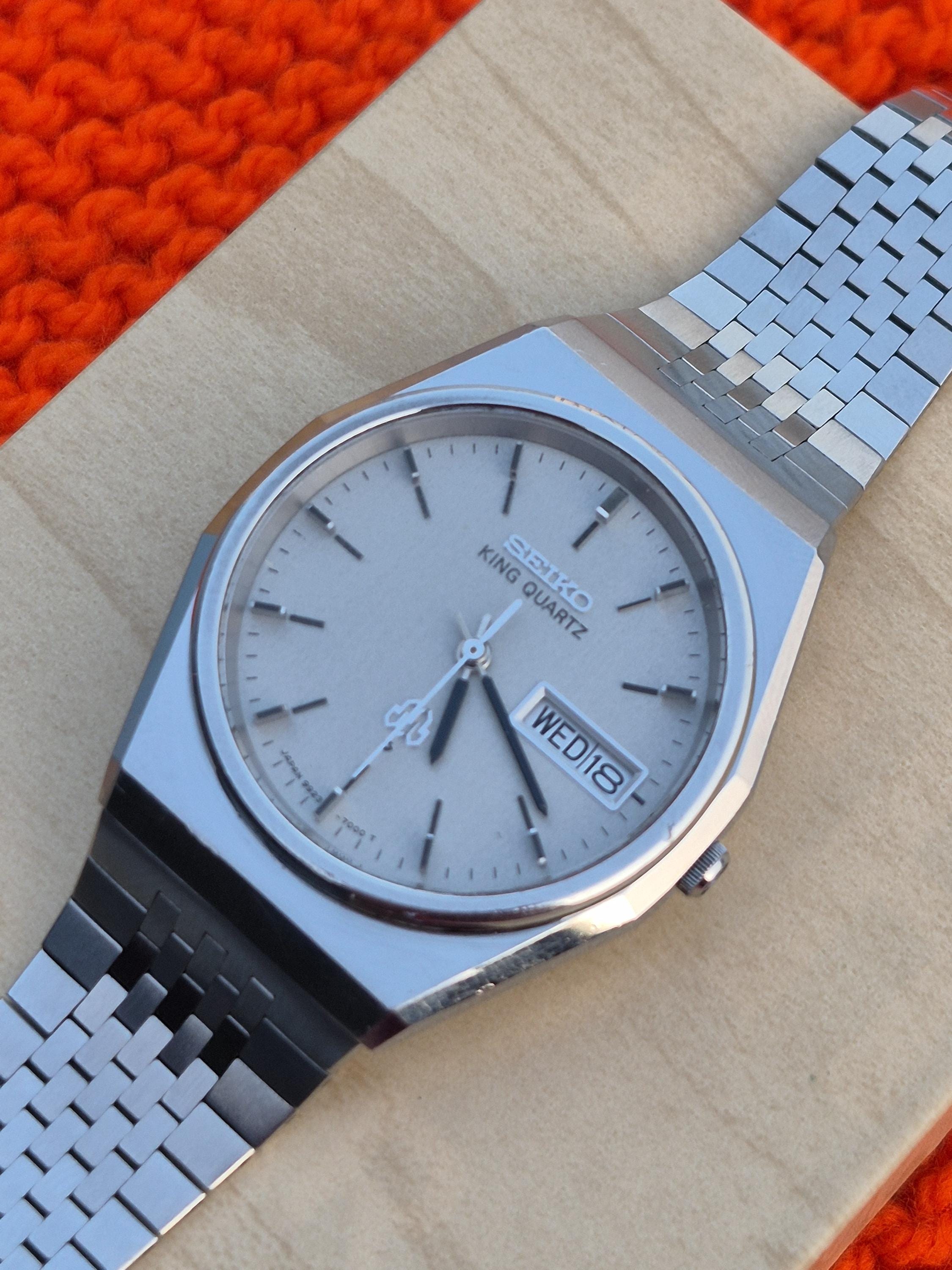 Vintage Seiko King Twin Quartz 9923-7000 Stainless Steel Men's