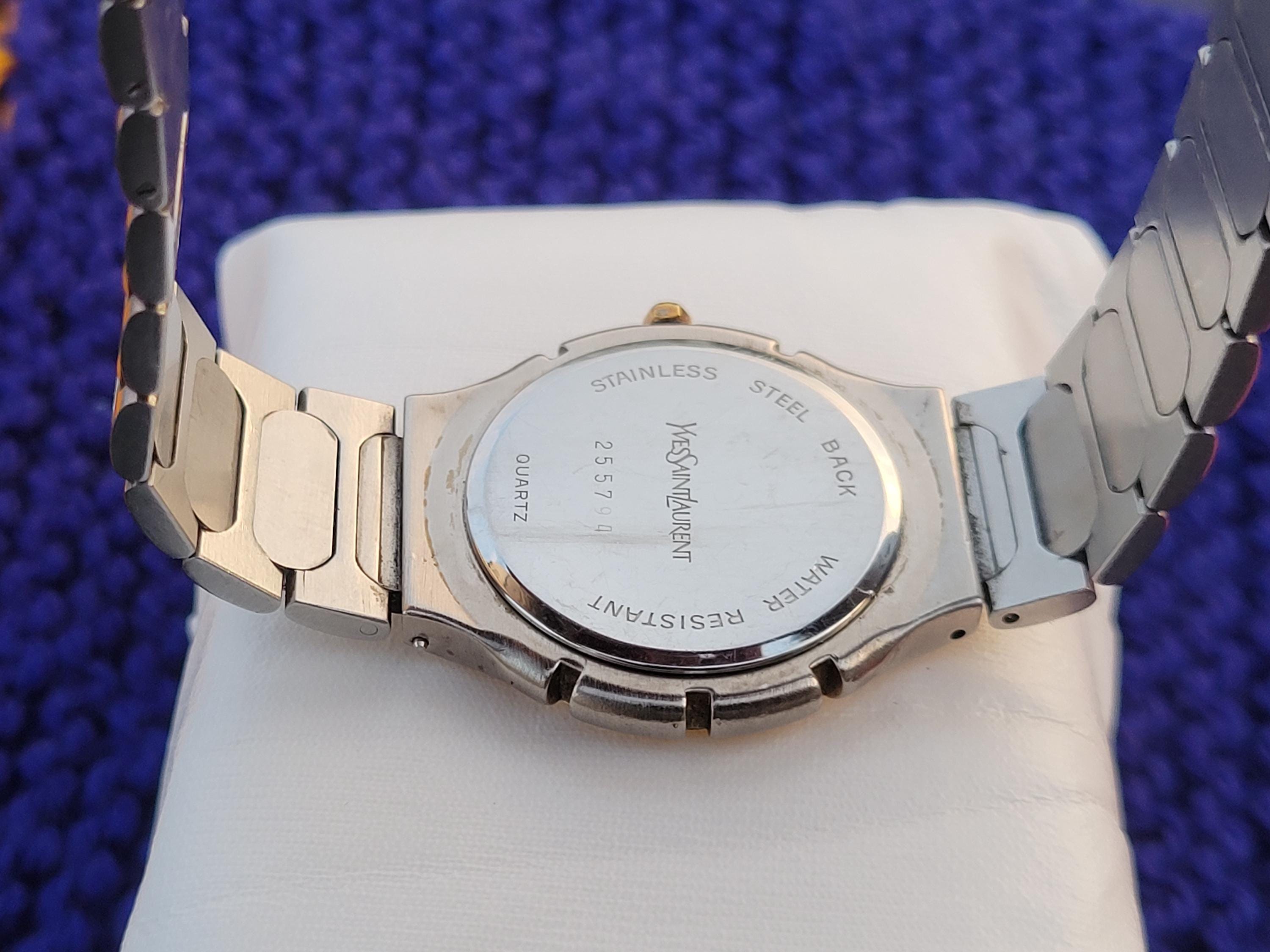 ヴィンテージ YSL イヴ・サンローラン メンズ腕時計 - ゴールドベゼル