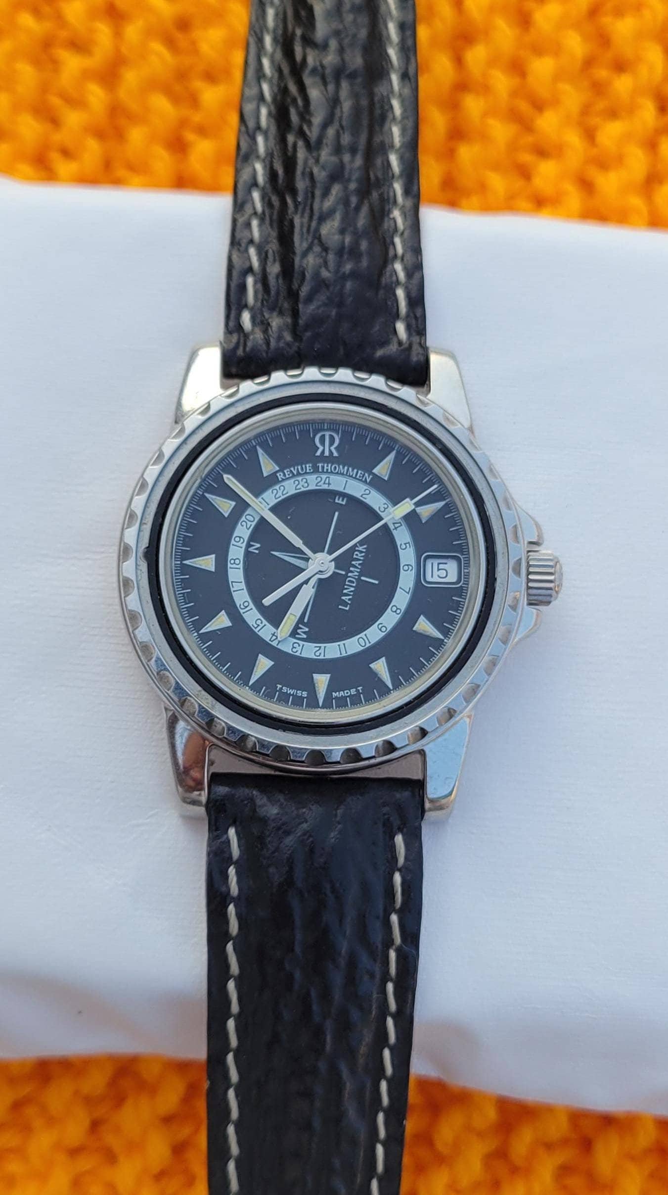 Vintage Revue Thommen Landmark Compass Swiss Made Stainless Steel