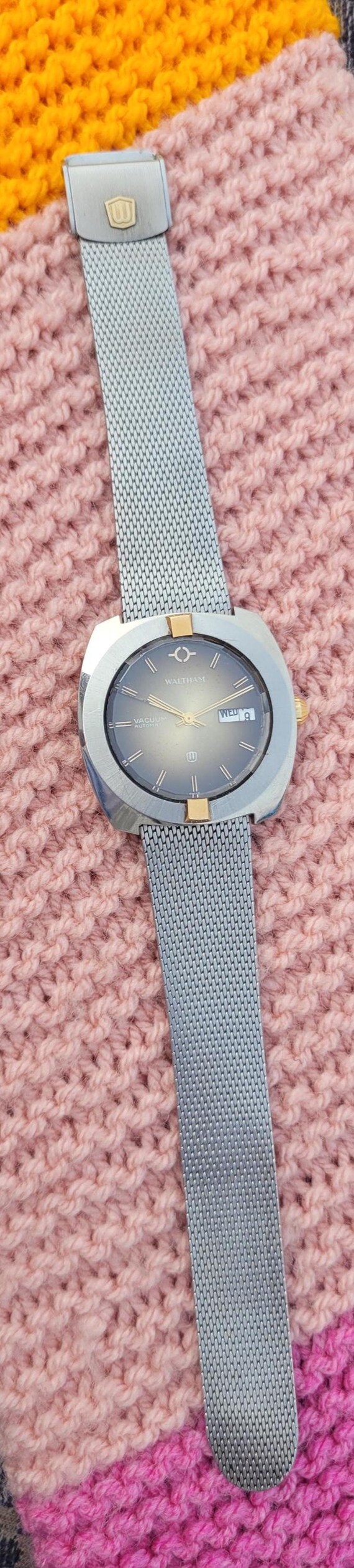 Vintage Waltham Vacuum Patina Tiger Dial Automatic Swiss Made