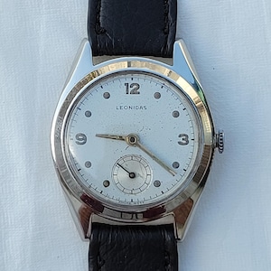 Vintage LEONIDAS Military Watch: 1930s Swiss Made, Sub Second Dial