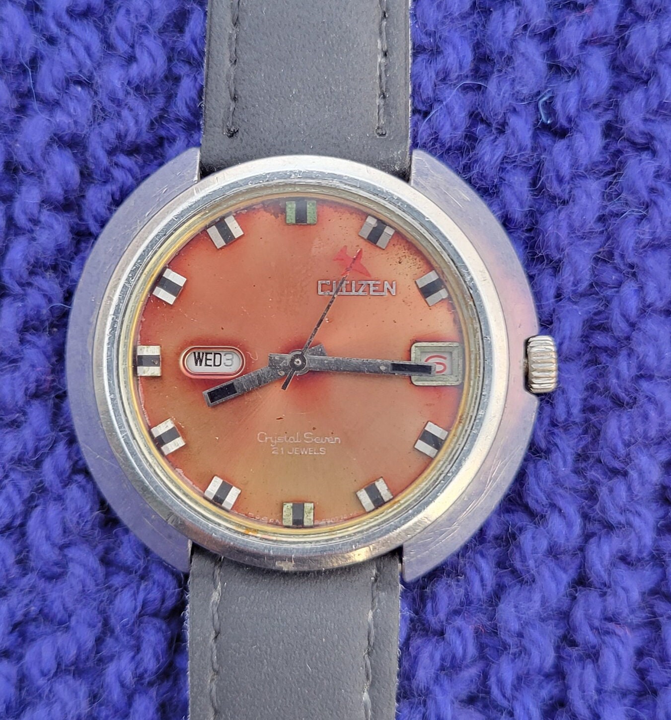 Stunning Vintage Citizen UFO Crystal Seven Automatic 21