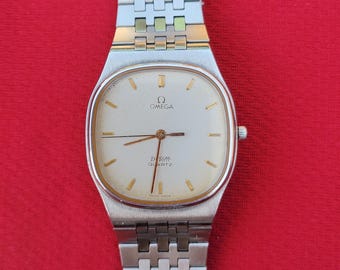 Vintage Omega Classic De Ville Quartz 395.0806 Cal 1336 Edelstahl Herren Armbanduhr