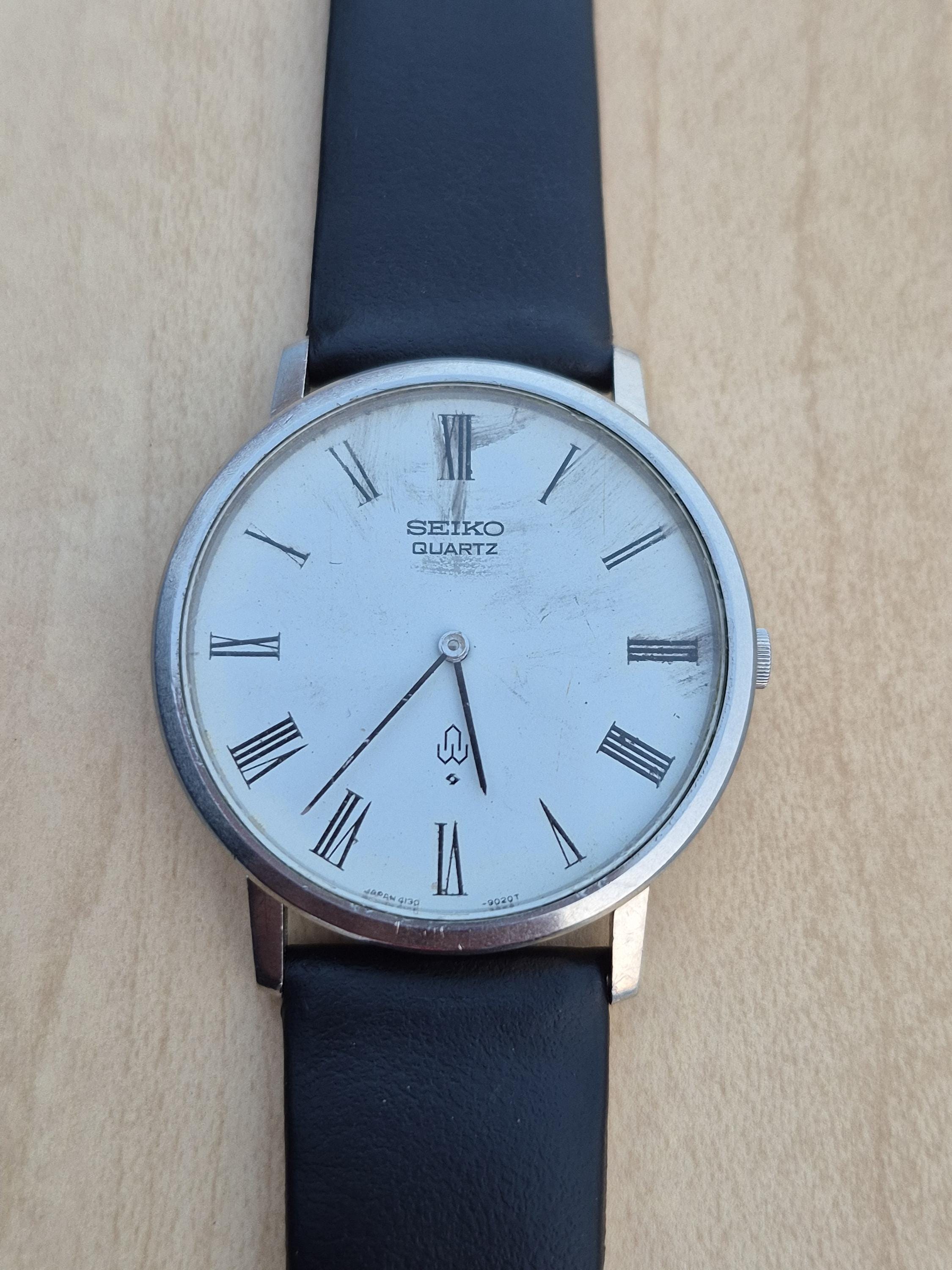 Vintage Seiko 4130-9000 Chariot Quartz Stainless Steel Rare Men's