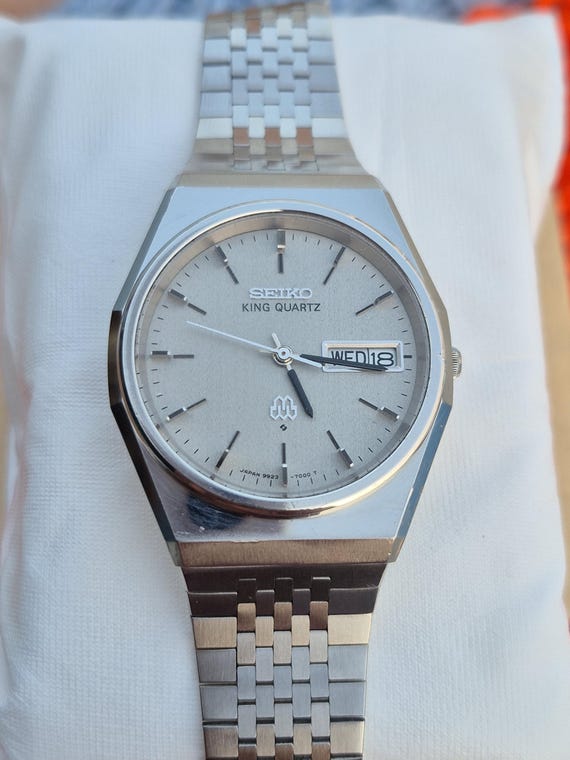 Vintage Seiko King Twin Quartz 9923-7000 Stainless Steel Men's