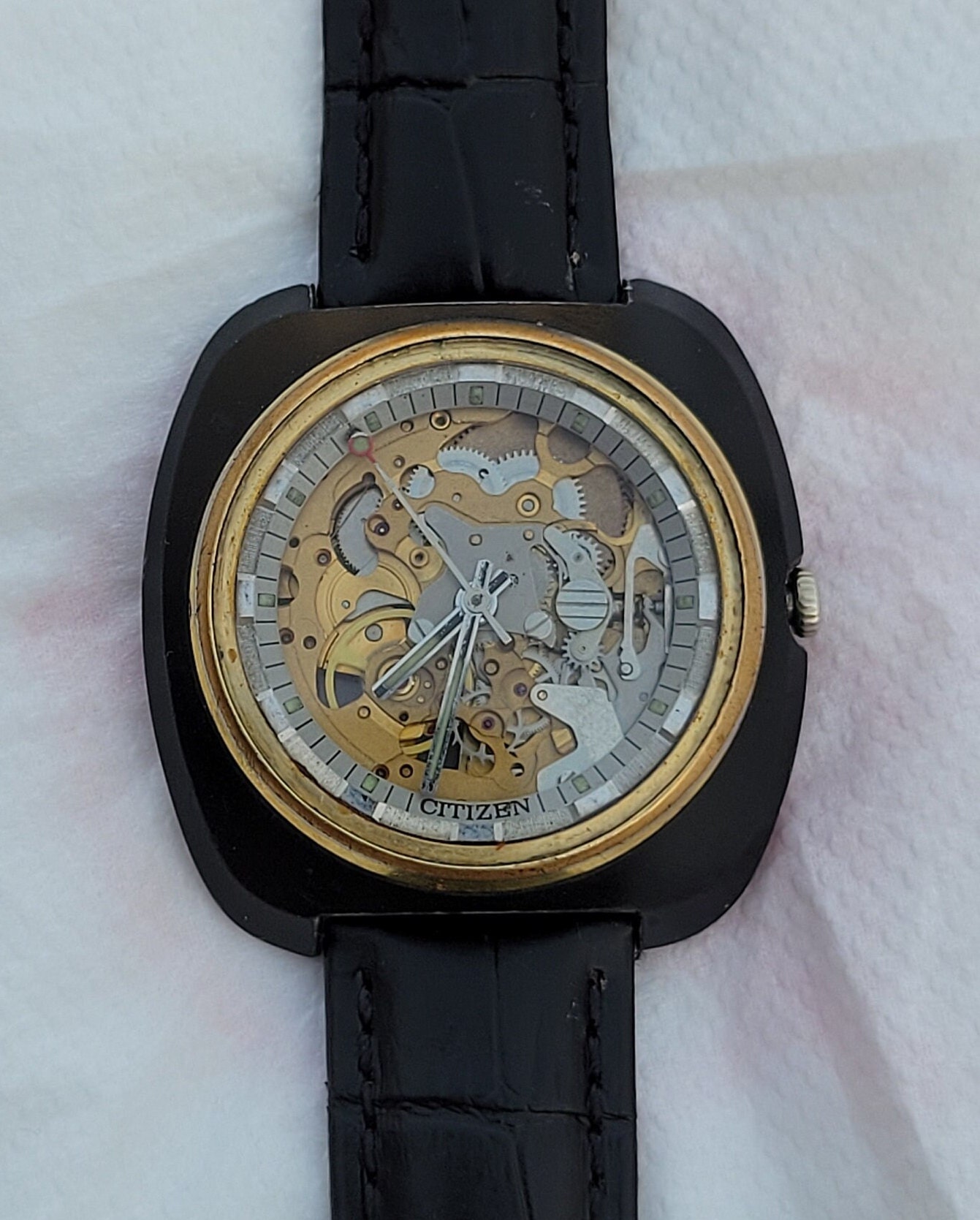 Vintage Citizen Skeleton Automatic 8060A 21 Jewels Rare Men s Wrist Watch