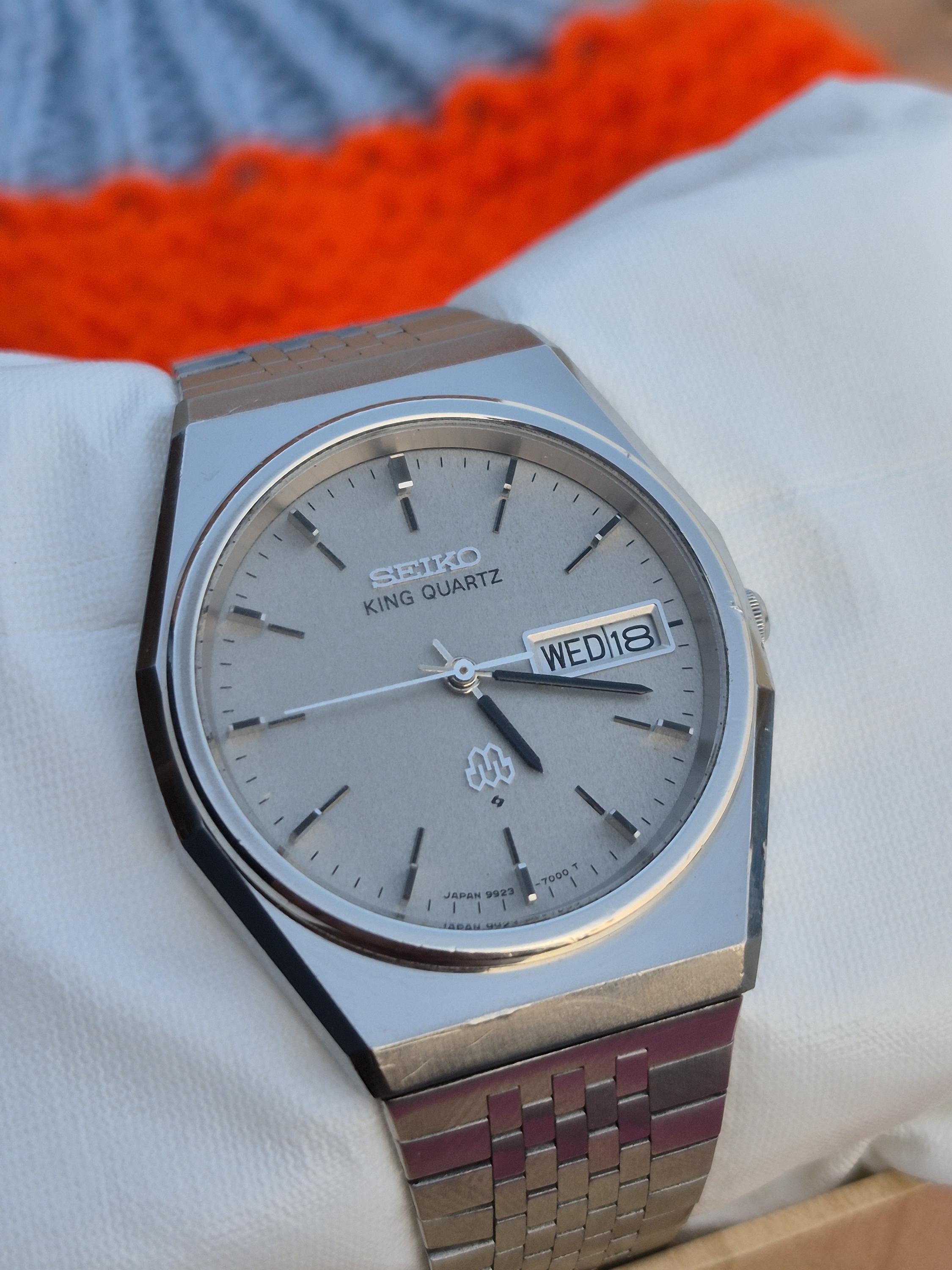 k*t様 SEIKO 電通創立70周年 37-3000T クォーツ SILVER Vintage Seiko King Twin Quartz 9923-7000 Stainless Steel Men's